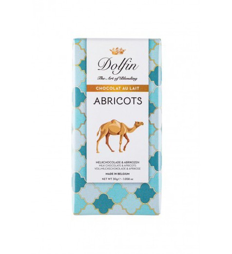 Milk chocolate and Moroccan apricots Dolfin 30 grs