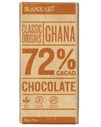 Οργανική μαύρη σοκολάτα γκάνα 72% blanxart 80 grs