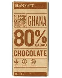 Biologische Zwarte Chocolade Ghana 80% Blanxart 80 grs