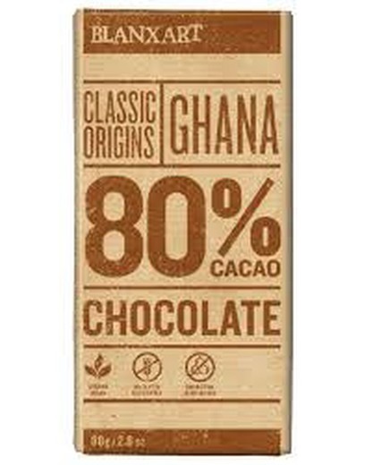 Οργανική μαύρη σοκολάτα γκάνα 80% blanxart 80 grs