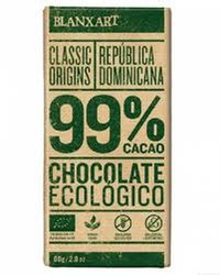 Chocolate ecológico negro rep dominicana 99% blanxart 80 grs