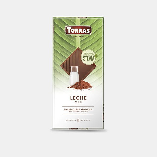 Σοκολάτα γάλακτος Torras χωρίς ζάχαρη στέβια 100 γρ