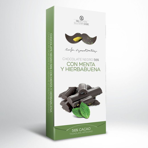 Chocolate negro 56% menta y hierbabuena Rafa Gorrotxategi 100 grs