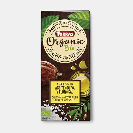 Mørk chokolade 70% olivenolie salt torras 100 grs