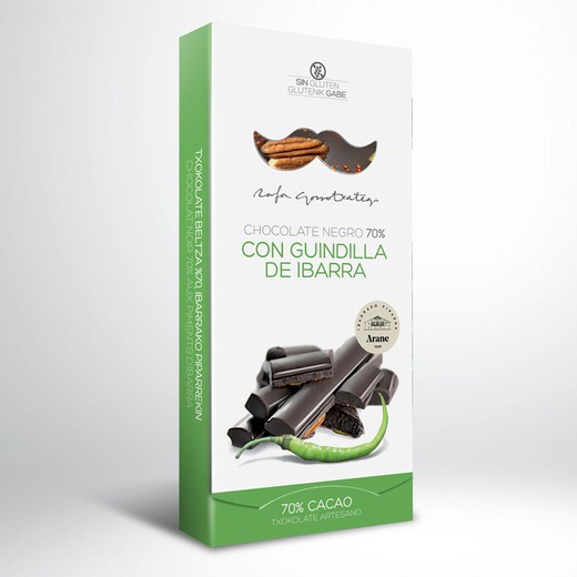 Chocolate negro 70% guindilla de Ibarra Rafa Gorrotxategi 100 grs