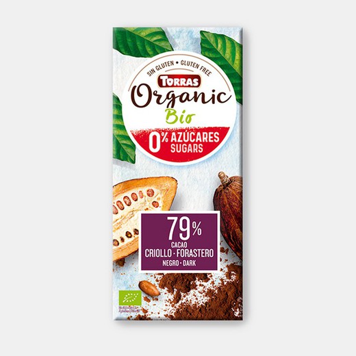 Pure chocolade 79% bio torras zonder suiker 100 grs