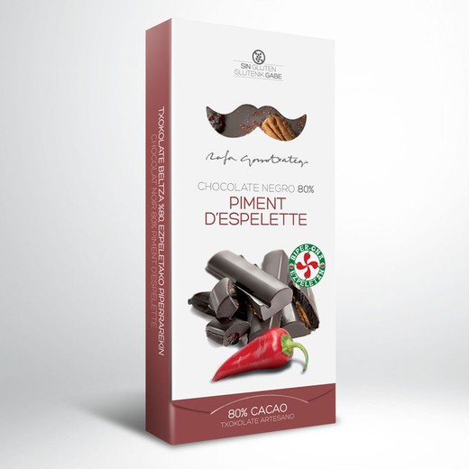 Chocolate negro 80% Piment d'Espelette Rafa Gorrotxategi 100 grs