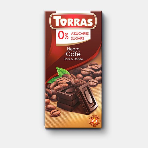 Chocolate preto com café sem adição de açúcar 75 grs