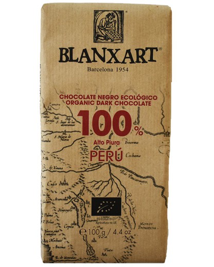 Organic black chocolate peru 100% blanxart 100 grs