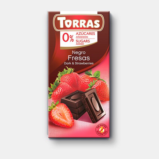 Μαύρη σοκολάτα φράουλα χωρίς προσθήκη ζάχαρης 75 γρ