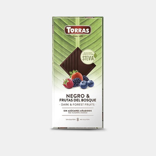 Chocolate negro frutos del bosque torras sin azúcar stevia 125 grs