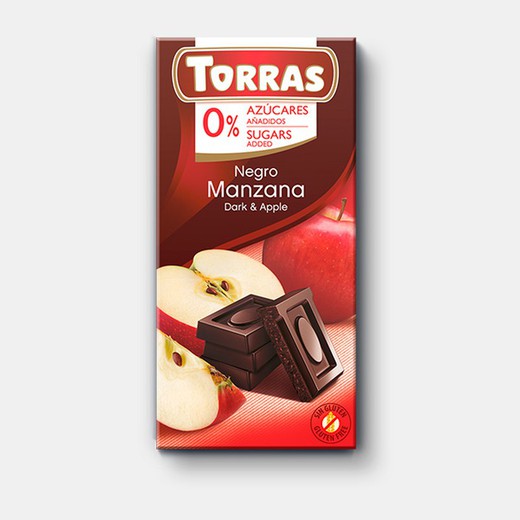 Μαύρη σοκολάτα torra μήλου χωρίς προσθήκη ζάχαρης 75 γρ