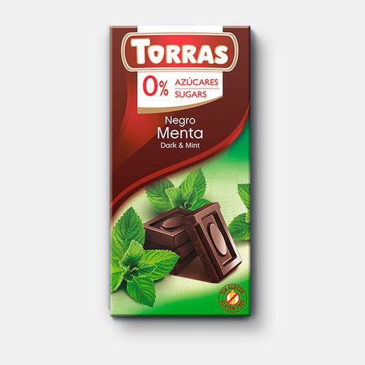 Chocolate preto Torras menta sem adição de açúcar 75 grs