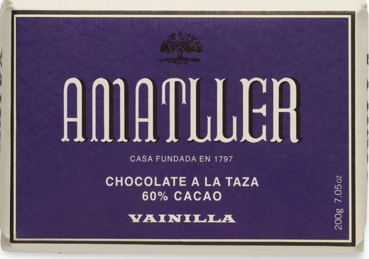 Pietra di cioccolato 60% vaniglia 200 grammi amatller