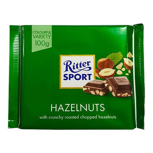 Chocolate ritter sport avelãs 100 grs