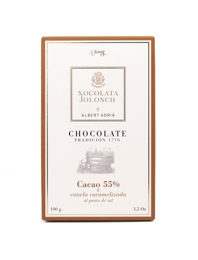 Chocolate tradição 1770 canela caramelizada sal 55% cacau albert adrià jolonch 100 grs