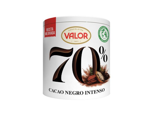 Chocolate Valor Cacao Soluble Negro 70% 300 Grs
