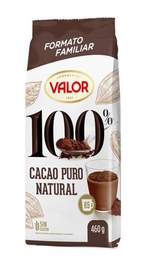 Chocolate Valor Cacao Soluble Puro Natural 100% 460 grs