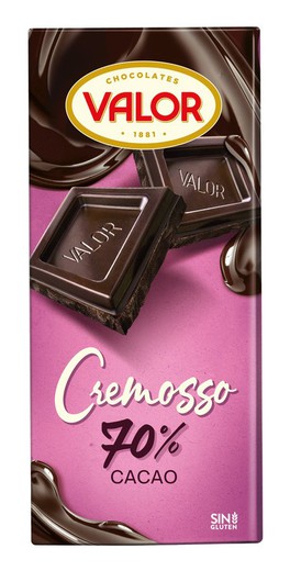 Chocolate Valor Cremosso Negro 70% 90 Grs Tableta
