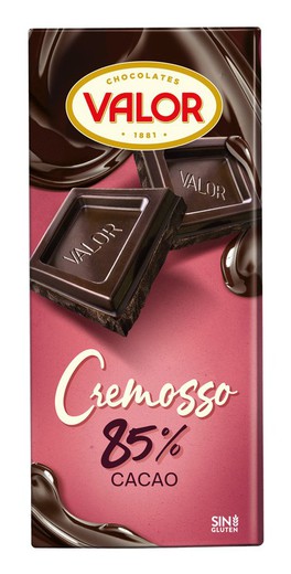 Chocolate Valor Cremosso Negro 85% 90 Grs Tableta