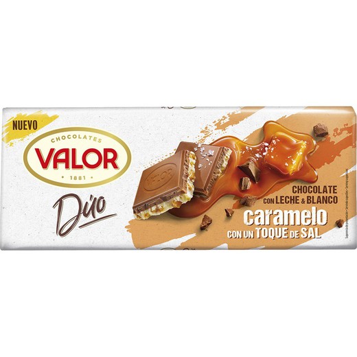 Chocolate Valor Duo Leche Blanco Sal Caramel 170 Grs Tableta