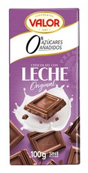Chocolate Valor Leche Sin Azúcar 100 Grs Tableta