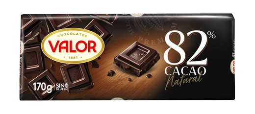 Chocolate Valor Negro 82% 170 Gr Tableta