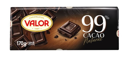 Chocolate Valor Negro 99% 170 Gr Tableta