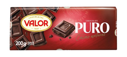 Chocolate Valor Puro 200 Grs Tableta