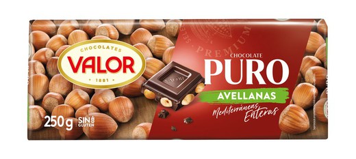 Chocolate Valor Puro Avellana 250 Grs Tableta