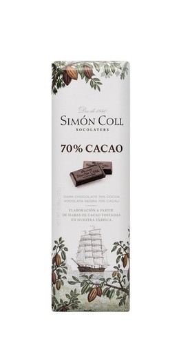 Μπάρα σοκολάτας 70% 25γρ simon coll