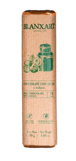 Chokolade mælk hasselnødder 30 grs 33% blancart