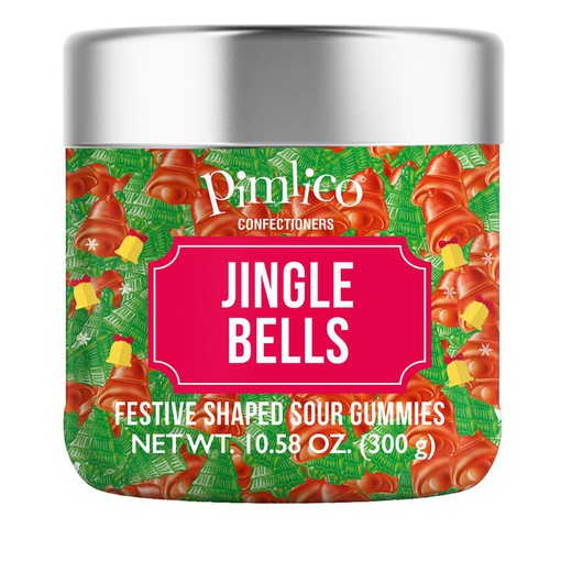 Chuches Golosinas Navidad Gourmet Pimlico Jingle Bells Sour Sweets Tarro 300g