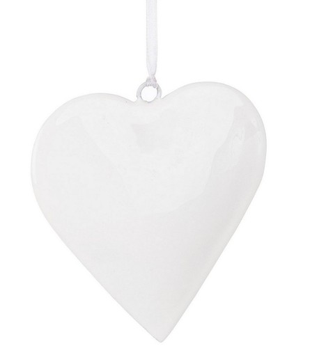 Pendentif Sapin de Noël Coeur Blanc