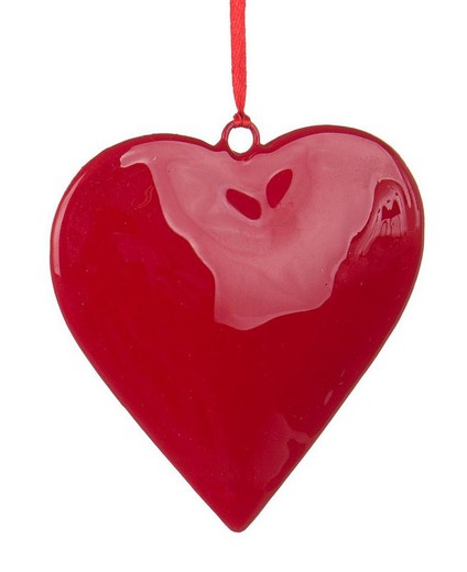 Red Heart Christmas Tree Pendant