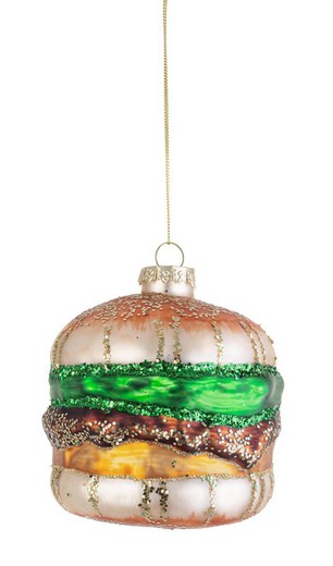 Colgante Arbol Navidad Cristal Forma Hamburguesa Bizzotto