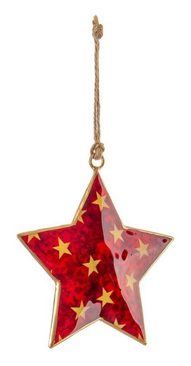 Colgante Arbol Navidad Metálico Estrella Roja Bizzotto