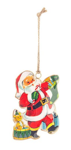 Metallic Christmas Tree Pendant Santa Claus Shape Bizzotto