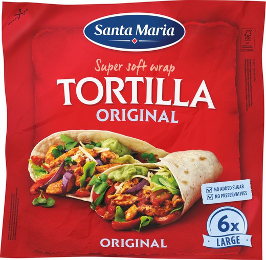 Comida Mexicana Tortilla Wrap 371G Santa Maria