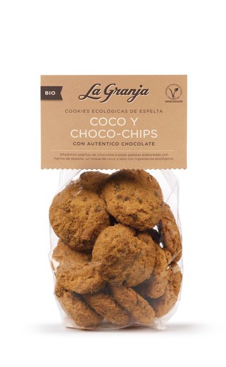 Organic cookies with coconut and choco-chips 200g the farm