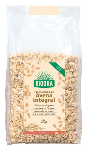 Copos de Avena finos integrales 1kg Ecológicos Biogra