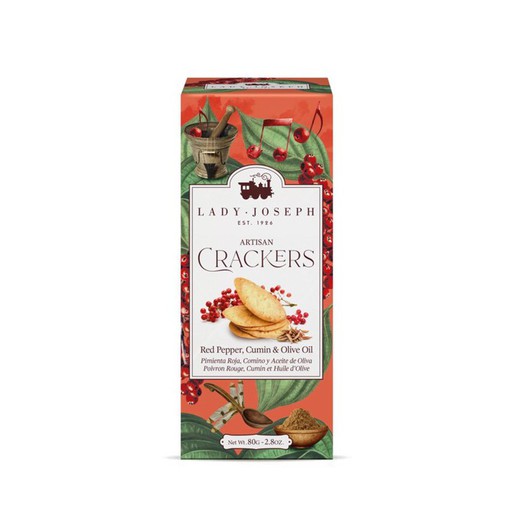 Crackers Gourmet Red Pepper and Cumin Lady Joseph 100 grs