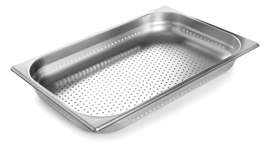 Perforated Bucket 1/2 265X325X100 Perforated Lacor Hospitality Inox 18/10