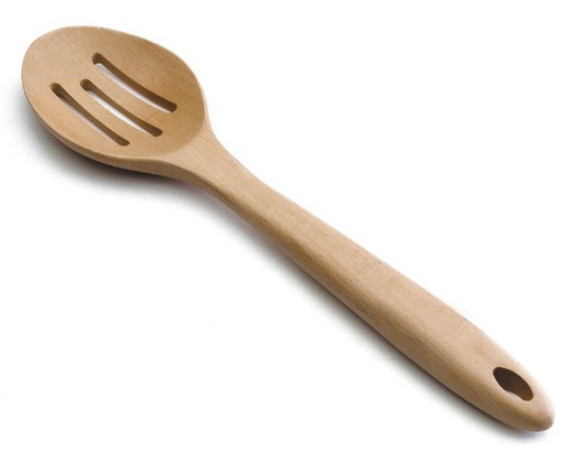 Perforated Beech Wood Kitchen Spoon 30X6 Cms Lacor