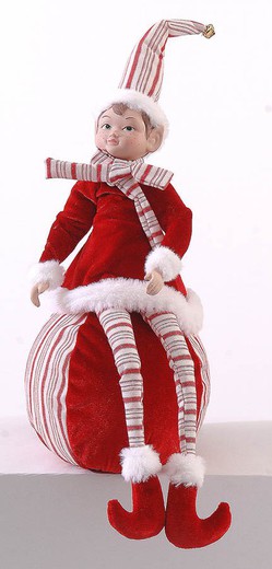 Elfo Navidad Rojo y Blanco 40 cms Vetur