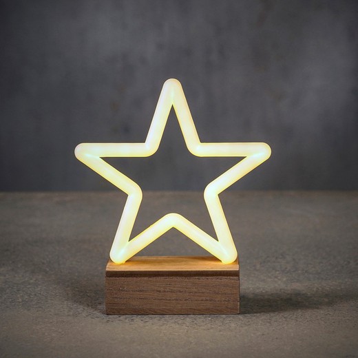 Estrella Neon Navidad para Pared 68 led a Pilas con Temporizador Edelmann