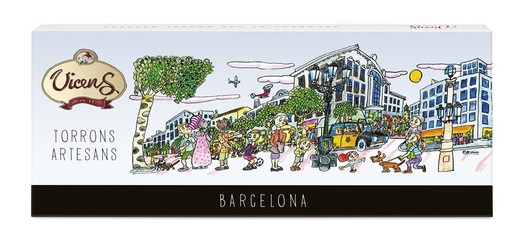 Vicens Barcelona La Rambla Nougat Presentförpackning Sortiment 7 x 35 gram Hård-mjuk-guirlache 245g