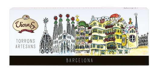 Vicens Barcelona Monuments Nougat Presentbox Sortiment 7 x 35 gram Hård-mjuk-guirlache 245g