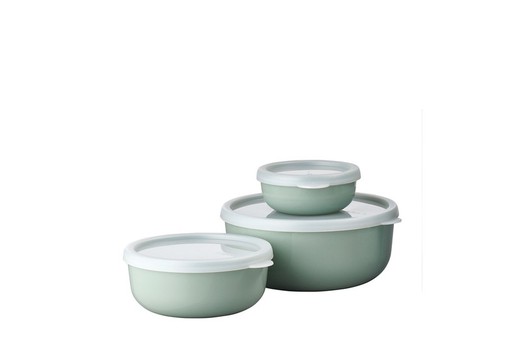 Lunchbox Hermetische Bowl Set 3 250 750 1500 ml Nordic Green Lumina Mepal