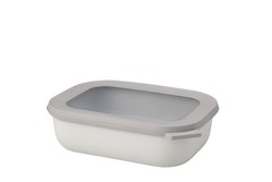 Fiambrera cirqula rectangular 1000 ml  blanco nórdico